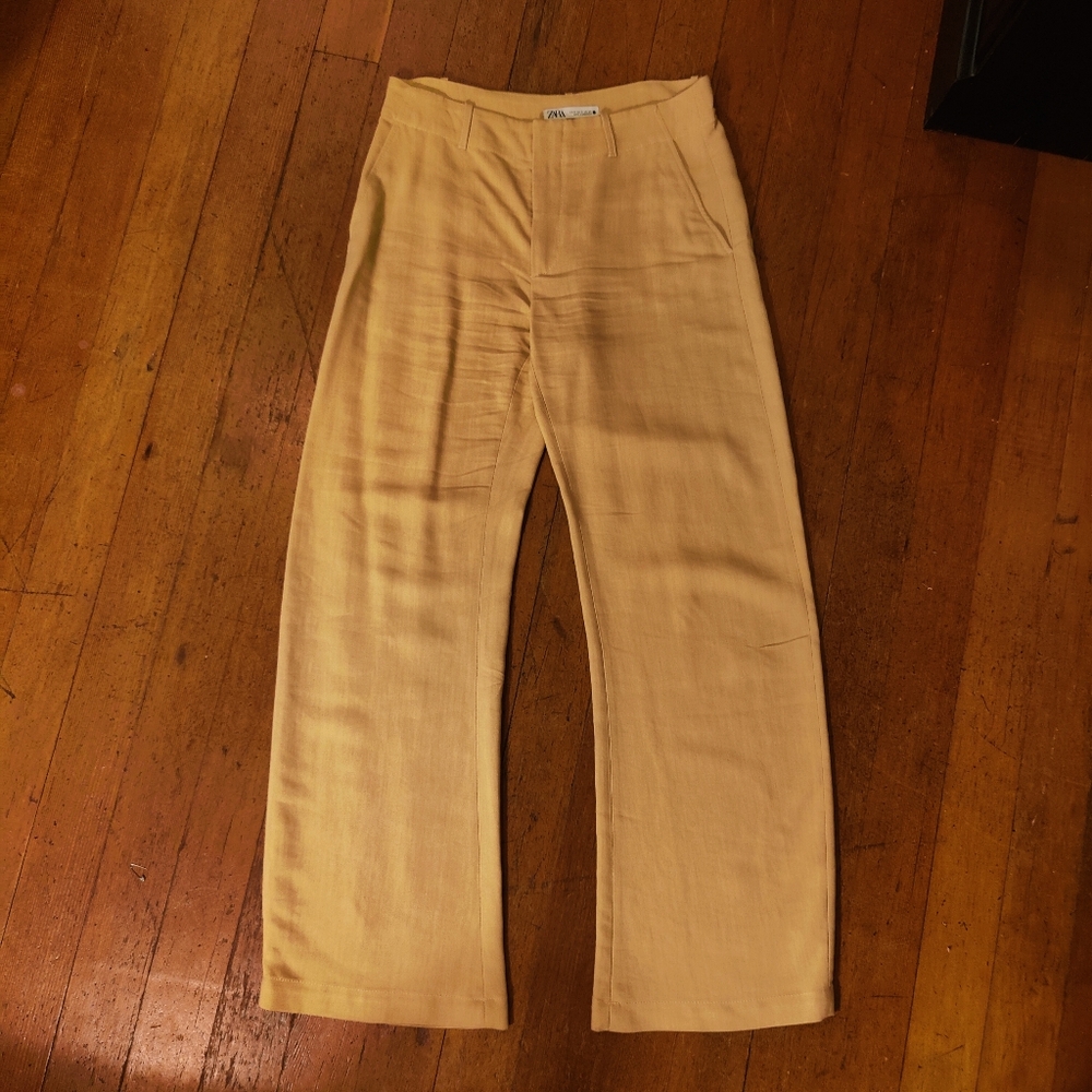 Zara linen palazzo pants